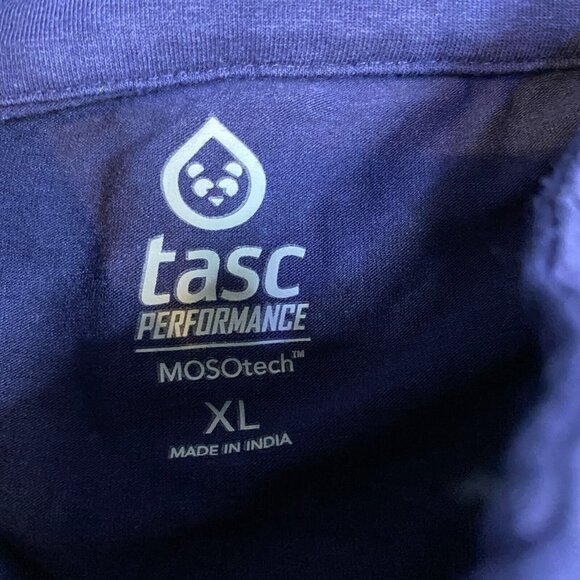 Tasc Shirt XL Blue Solid 1/4 Zip Pullover Long Sleeves Organic Cotton Bamboo - Picture 2 of 8